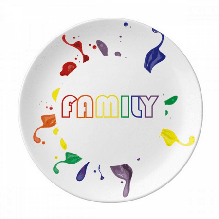 

LGBT Rainbow Flag Faly Plate Decorative Porcelain Salver Tableware Dinner Dish