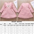 thumbnail image 5 of YEEDISON Toddler Girl Summer Clothes Sweet Pink Letter Patchwork Mesh Long Sleeve Baby Dress+ Headband A-line Infant Girls Dresses 0-3Y, 5 of 5
