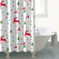 thumbnail image 4 of White Christmas Reindeer and Tree Pattern Shower Curtain 84"x72" ,Bathroom Decorative Shower Curtains Set with 12 Hooks,Modern Waterproof Washable Shower Curtain, 4 of 6