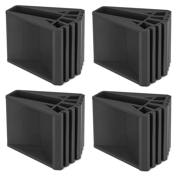 Symkmb Ladder Feet Pack of 4 Rubber Ladder Feet Non-Slip Ladder Foot Cover Stepladder Replacement Parts for Ladders Telescopic rubber Black