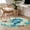 MediumAquaMarine, variant on Round Area Rug 3.3 Ft, Sea Seahorse Coastal Washable Non-Slip Circle Carpet for Living Room/Bedroom, Turquoise Nautical Summer Coral Vintage Low-Profile Small Kitchen Mats Collection Rugs for Indoor