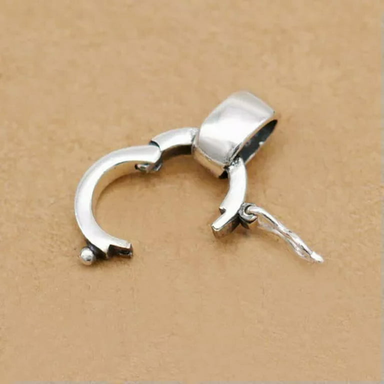 QQTDFG Sterling Silver Hinged Bail Pendant Connector Necklace