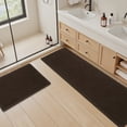 thumbnail image 4 of VUNATE Waffle Bathroom Rugs Ultra-Soft Non-Slip Bath Mat Super Absorbent Quick Dry Bath Rugs for Bathroom Floor Machine Washable Bathroom Mats with Tassels Boho Bathroom Decor 17"x24" Chocolate, 4 of 6