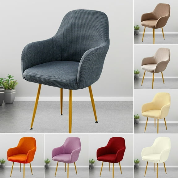 Soumake Curved Back Elastic Chair Cover Wear Resistant Super Soft Non-Fading Solid Color Chair Slipcover Stretch Wedding Chair Protector