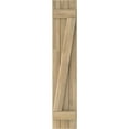 thumbnail image 5 of Ekena Millwork 10 1/2"W x 48"H Americraft Three Board (2 Batten) Exterior Real Wood Joined Board-n-Batten Shutters w/ Z-Bar (Per Pair), Unfinished, 5 of 10