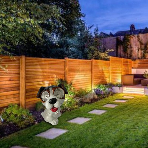 Luz de forma animal LED lámpara sor para jardín Lámpara de césped Luces es impermeables Iluminación exterior Luz de noche Decorativa Jardín cas perro CUTICAT linda figura luz de césped