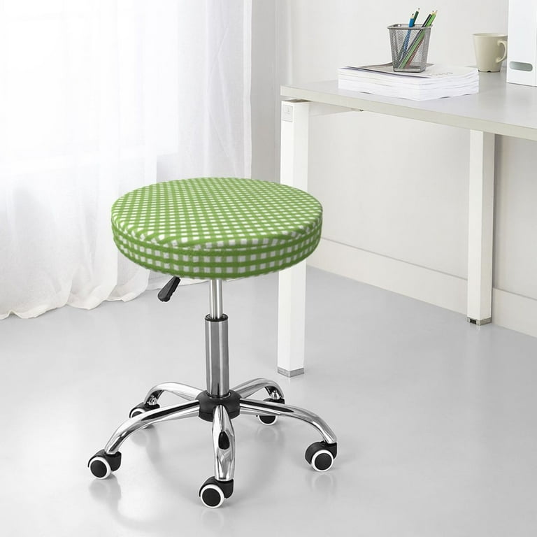 Lukts Green Gingham Bar Stool Covers 12 14 Round Crease Resistant Stretchy Washable Dustproof Stool Seat Slipcover Walmart