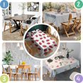 thumbnail image 4 of Strawberry Plants Fruit Dot White Pattern Rectangle Tablecloth 60"x84",Waterproof Polyester Rectangle Table Cloth, Wipeable Spillproof Polyester Tablecloth for Dining, Camping, Indoor and Outdoor, 4 of 5