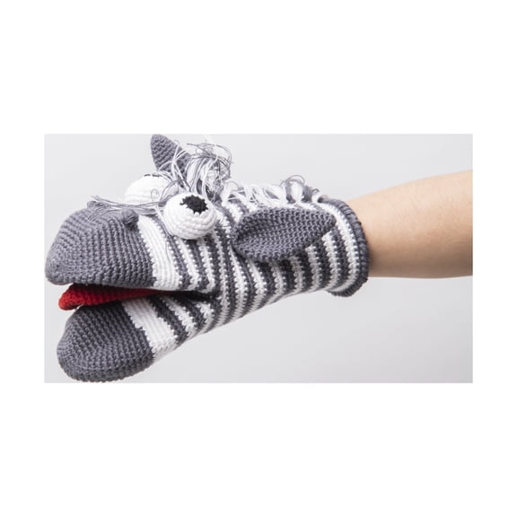 Cuddoll Zebra Animal Hand Puppet Stuffed Amigurumi Gots Certified Organic Cotton Yarn Crochet Knitted Educational Montessori Role-Play Toy USA Handmade Durable Birthday, Easter Day Gift for Children