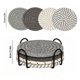 thumbnail image 4 of HWRETIE Round Cotton Woven Placemats,4 Pack Heat Resistant Table Mats with Storage Rack,Linen Dining Table Pads for Kitchen,Coffee Table and Home Decor, 4 of 5