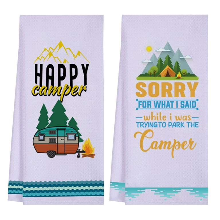 Camping Kitchen Towels Set of 4 Cute Camper Dish Towels Sets Colorful  Camping Towel Camping Gifts for Women Camper Hand Towels Camping  Accessories for