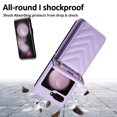 thumbnail image 5 of for Samsung Galaxy Z Flip 5 PU Leather Case, Luxury Shoulder Strap & Wristlet 3 Card Slots Magnetic Snap Shockproof Protective Elegant Phone Case Cover for Samsung Galaxy Z Flip 5, Purple, 5 of 8