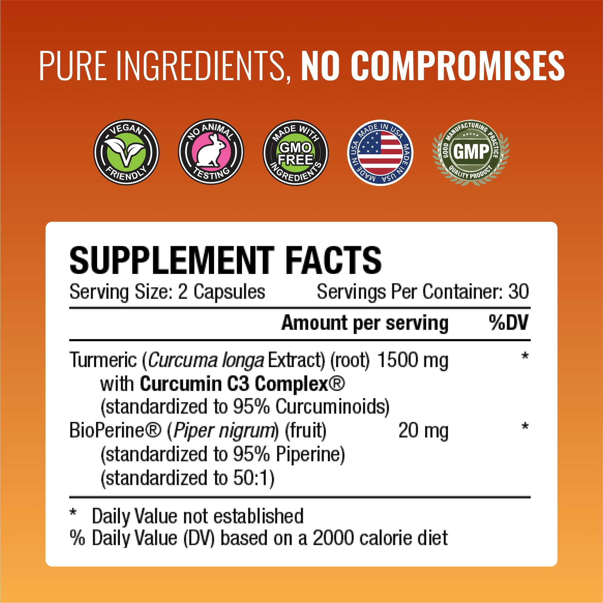 Approved Science Turmeric MD - with BioPerine & 95% Standardized Turmeric Curcuminoids - 60 Capsules (1 Month Supply)