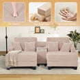 thumbnail image 4 of Wiilayok 82.6" Oversized Chaise Lounge Chair Indoor for Living Room,Corduroy Lounge Chair Indoor with Ottoman,USB Ports,Adjustable Backrest,Comfy Cloud Sofa Couch,No Assembly, Pink, 4 of 8