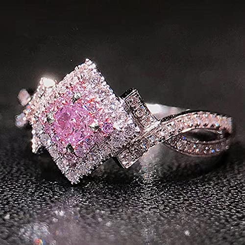 Sterling Silver Pink Sapphire CZ Princess Cut Ring | Sterling Forever