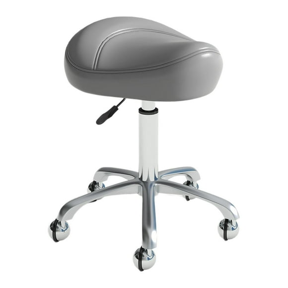 Lipstore Saddle Stool Ergonomic Lift Stool Thick Seat Padding Swivel Salon Stool for Bars grey