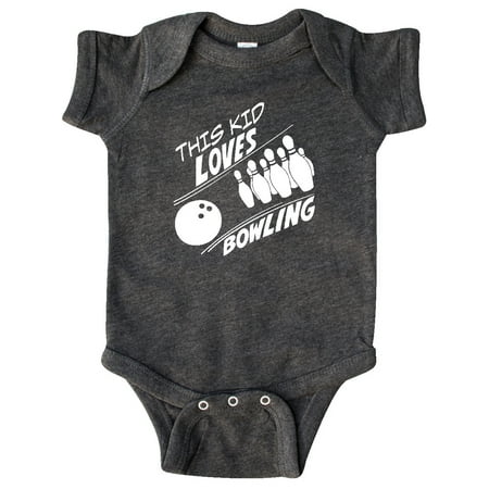 

Inktastic This Kid Loves Bowling Gift Baby Boy or Baby Girl Bodysuit