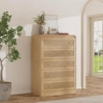 thumbnail image 1 of Commode en Rotin de 31 Pouces de Hauteur avec 5 Tiroirs, Commode Moderne pour Chambre, Salon, Couloir, 1 of 8