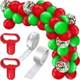 thumbnail image 1 of Kit de guirnalda de arco de globo de Navidad de 129 piezas, incluye globos de confeti de globo de látex rojo verde, herramientas para atar globos, cinta de globo, puntos adhesivos JAMW Sencillez, 1 of 5