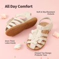 thumbnail image 3 of DREAM PAIRS Girls Toddler/Little Kid Closed-Toe Flower Summer Dress Sandals Shoes, 3 of 5