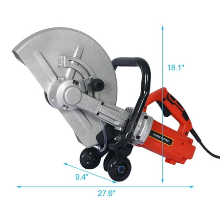 

Eccomum Electric 14 Cut Off Saw /Dry Concrete Saw Cutter Guide Roller with Water Line Attachment 3000w without blade