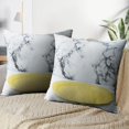 thumbnail image 3 of LALILO Throw Pillow Covers Bright Yellow White Surface Marble Cushion Cover 18" x 18", 2 Pack, 3 of 6