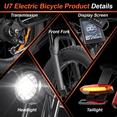 thumbnail image 6 of Electric Bike for Adults,750W Motor,28MPH Electric Bicycle, 48V 15Ah Removable Battery Up to 80 Miles, 20" Fat Tire E-Bike with 7-Speed, NFC Smart Display & UL2849, 6 of 14