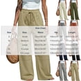 thumbnail image 3 of Admvng Womens Linen Pants Wide Leg Drawstring Waist Casual Summer Corgo Trousers, 3 of 5