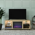 thumbnail image 2 of Ameriwood Home Fendall Deluxe Fireplace TV Stand for TVs up to 70", Blonde Oak, 2 of 20