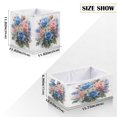 thumbnail image 2 of Foldable Fabric Storage Bin Home Cubes Clothing Organizer Bins Large Collapsible Box Basket for Home Organizer Blue-pink Roses and Daisies, 2 of 7