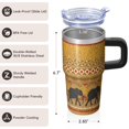 thumbnail image 3 of 20oz elephant Stainless Steel Tumbler with Handle and Straw Insulated Travel Water Bottle with Lid and Straw Easy to Clean Design Gift for elephant Lovers Women Men, 3 of 6