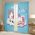 thumbnail image 3 of jejeloiu Cartoon Animal Unicorn Black Out Curtains,rainbow Stars Pattern Curtains Pack of 2 (42x63 Each),blue pink white Bedroom Curtains For Child,Lightweight Room Decor, 3 of 6