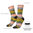 thumbnail image 4 of KLL Horse Sunflowers Print Cool Socks Men's Women's Crew Socks Funny Crazy Novelty Stockings, 4 of 6