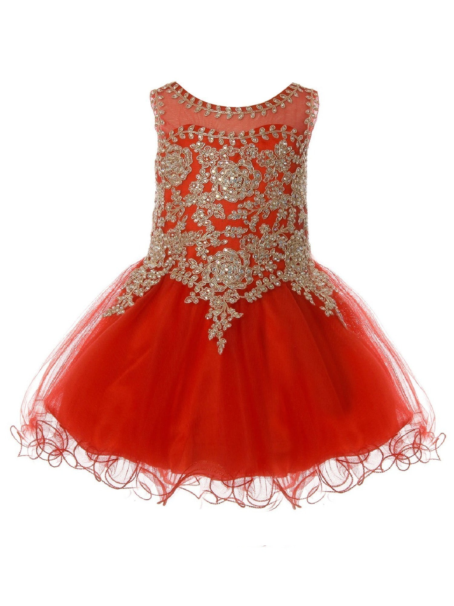 red and gold baby dress