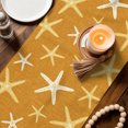 thumbnail image 4 of Vintage Yellow Orange Starfish Table Runner 60 Inches Long,Summer Coastal Beach Marine Cotton Linen Table Runners Dresser Scarves,Fabric Tabletop Scarf Furniture Cover for Home Dinner Party 13"x60", 4 of 9