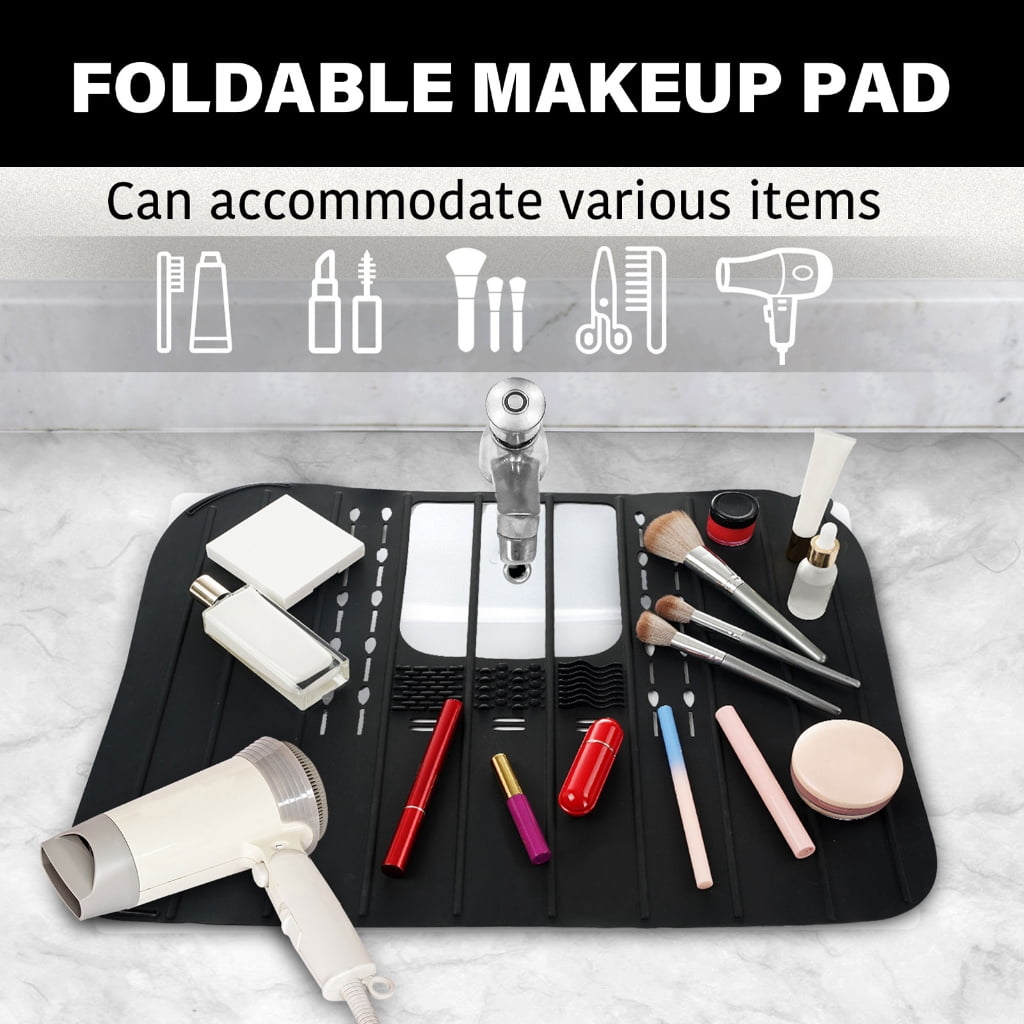 Aellinatey Bathroom Sink Cover Foldable Sink Cover Beauty Makeup Mats for Counter Space