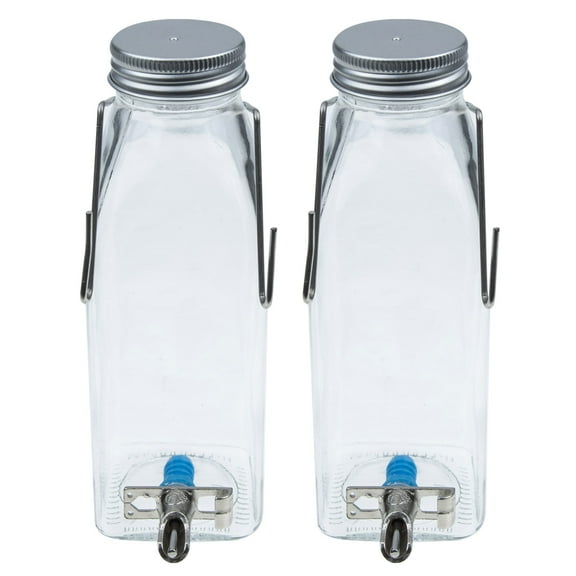 FELTECHELECTR Pet Water Feeder Rabbit Water Bottle Silver 1 Set