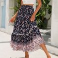 thumbnail image 3 of Aofany Women's Spring And Summer Vintage Boho Style Skirts Fashion Thin And Flowy Mid-Length Skirt Trend Drawstring Printed Skirt, 3 of 4