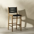 thumbnail image 1 of South Shore Agave Teak Wood and Woven Rope Bar Stool, in Black and Natural, 1 of 11