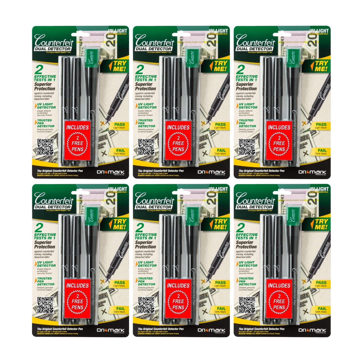 Dri Mark Dual Detector Uv Light And Counterfeit Detector Pen Combo 6 Pack Walmart Com Walmart Com