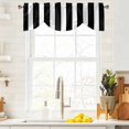 thumbnail image 4 of Black and White Stripe Tie Up Valances Curtain, Adjustable Kitchen Modern Minimalist Geometric Vertical Linens Valances for Windows Decor, Rod Pocket Short Curtains Set for Bedroom/Bathroom, 42"x12", 4 of 9