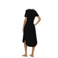 thumbnail image 4 of Women Loose Plain Pajamas Dress Casual V-Neck Short Sleeved Nightgown Sleepwear, 4 of 5