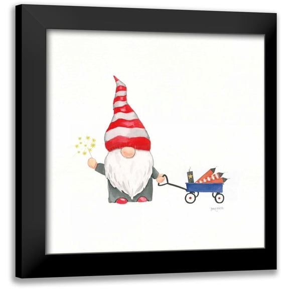 Jackson, Jenaya 12x12 Black Modern Framed Museum Art Print Titled - Patriotic Gnomes III