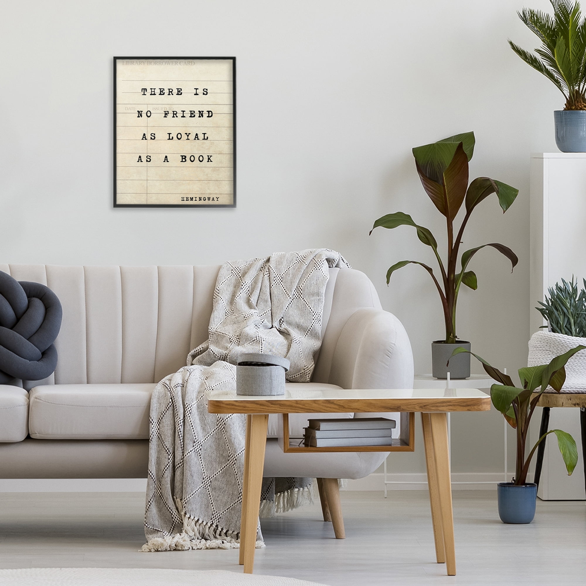 Stupell Industries No Friend As Loyal As A Book Black Framed Giclee Art, design by Julia Frost