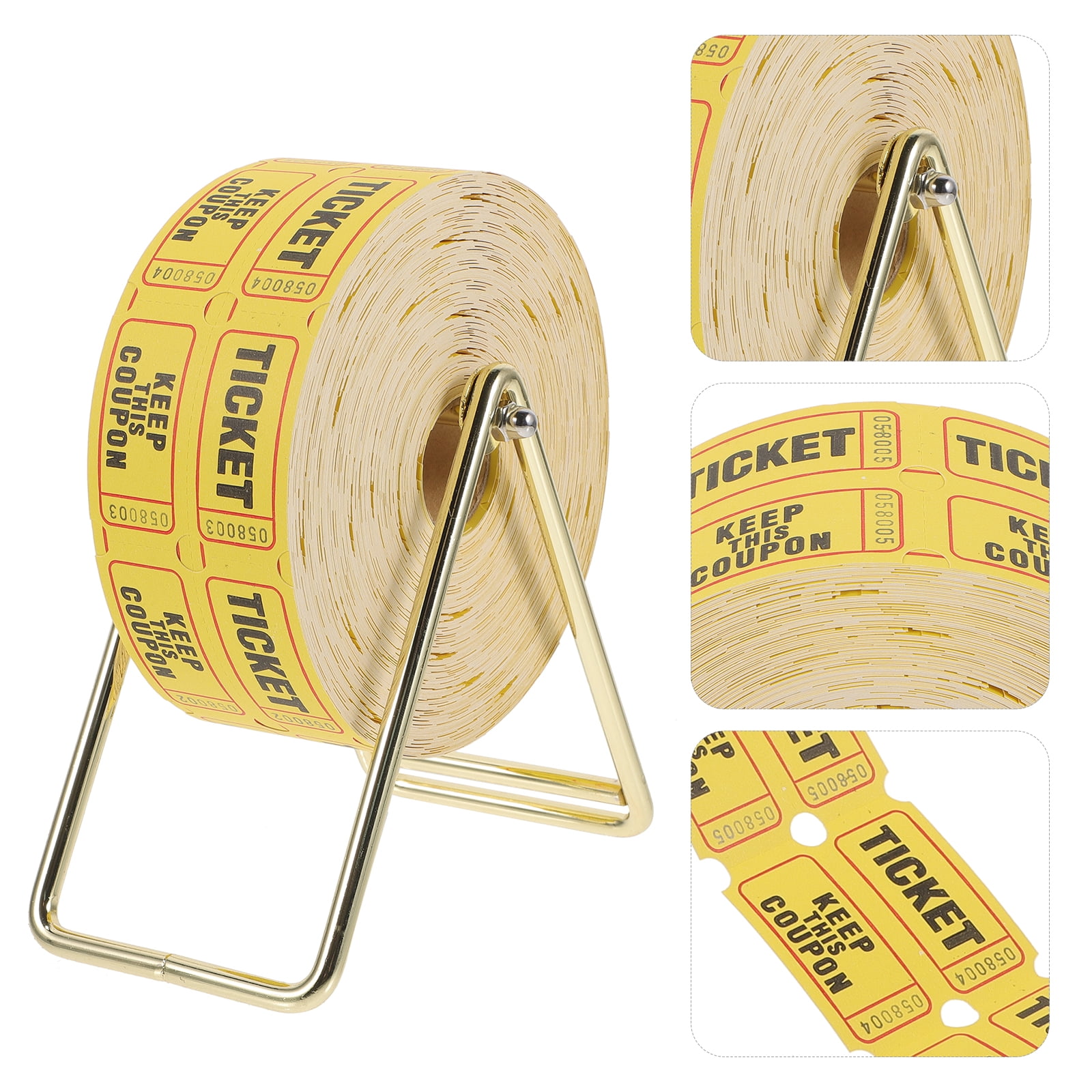 ETEREAUTY Paper Raffle Tickets Roll with Metal Dispenser for Office and Birthday Party Use
