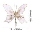 thumbnail image 3 of XYAIYT Christmas Decorative Butterflies Christmas Tree Christmas Decorations Sparkling Fabric Clip Reusable Realistic Three Dimensional Accent for Trees Wreaths Parties Weddings 5.9in Pink, 3 of 6