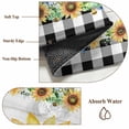 thumbnail image 6 of Large Round Rug 8Ft Washable Non-Slip, Sunflower Circle Area Rugs for Living Room Bedroom, Yellow Floral Summer Botanical Wooden Checkered Indoor Floor Mats Carpet Runner for Home Decor, 6 of 8
