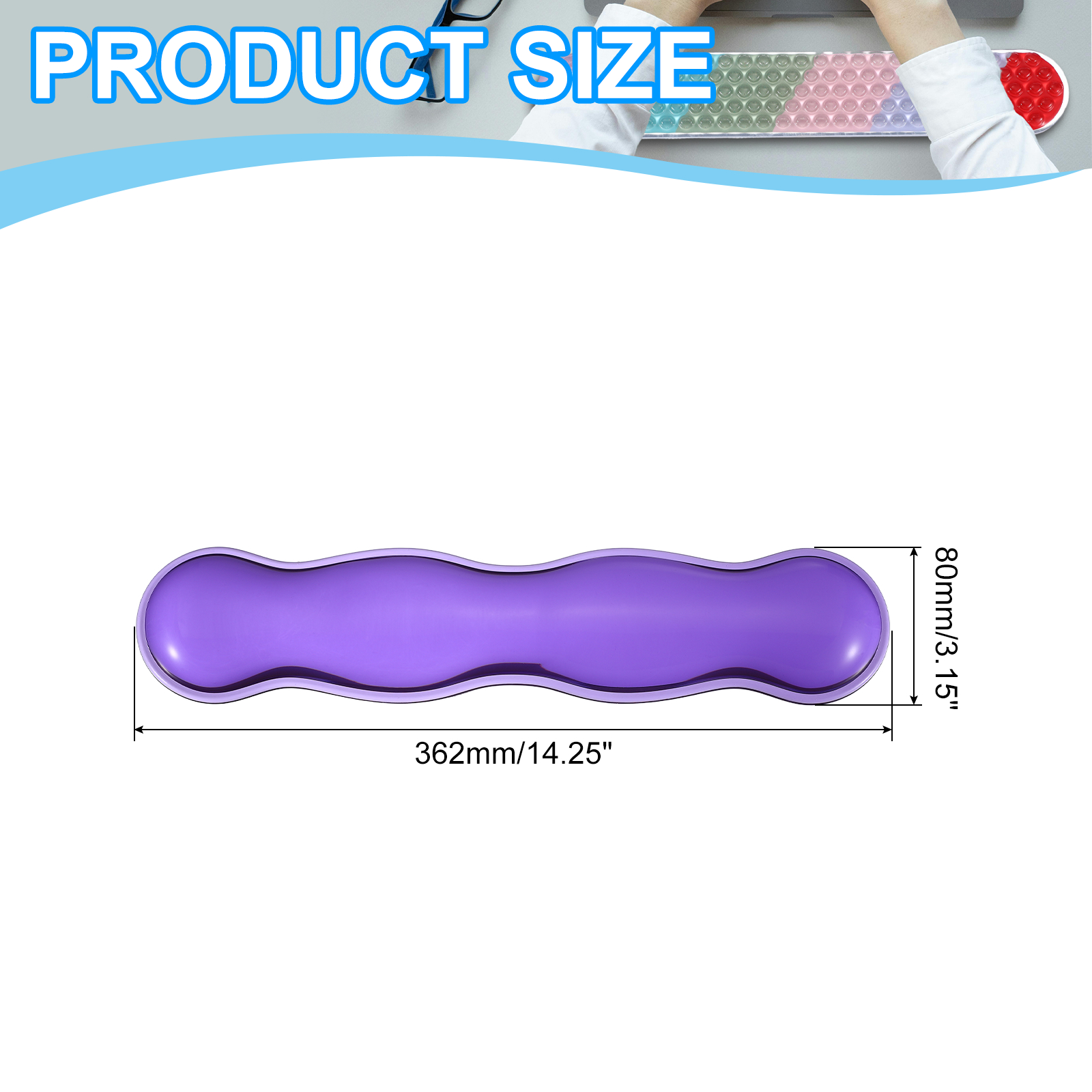 Uxcell Gel Wrist Rest, Gel Mouse Pad Mouse Wrist Support for Keyboard and Mouse Ergonomic,Keyboard Pad Purple