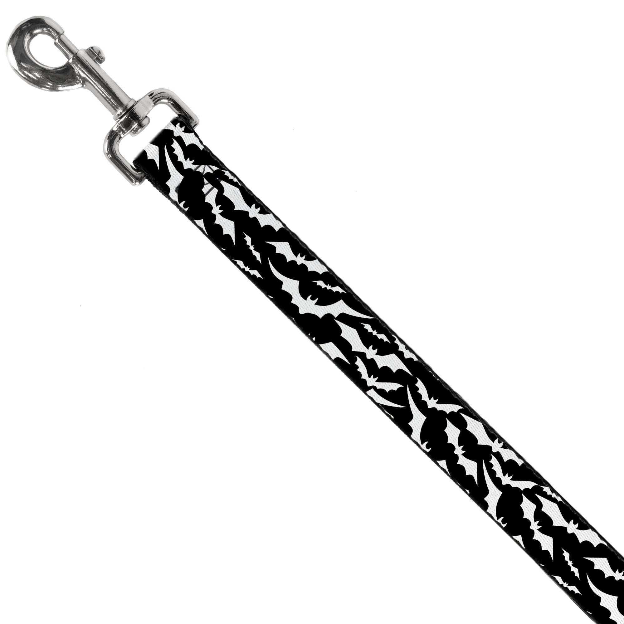 Buckle-Down Pet Leash, Dog Leash, Bats Flying Scattered Black White, 6 Feet Long 1.0 Inch Wide