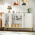 thumbnail image 4 of Armoire de Rangement Moderne, Buffet Console de 59 Pouces avec 4 Portes, Blanc et Or, 4 of 8